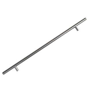 CELESTE DESIGNS Outdoor Use Powder Coated Brushed Nickel/Clear Glossy Stainless Steel Bar Pull Handle - 13" X 18"