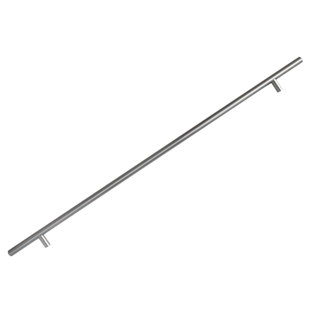CELESTE DESIGNS Outdoor Use Powder Coated Brushed Nickel Stainless Steel Bar Pull Handle - 19" x 24"