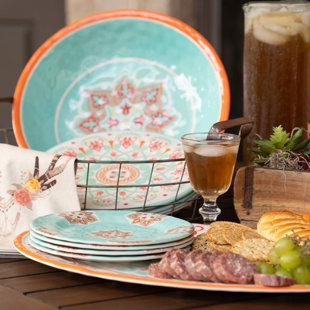 Paseo Road by HiEnd Accents Western 10 Piece Melamine Dinnerware Set, Service for 4