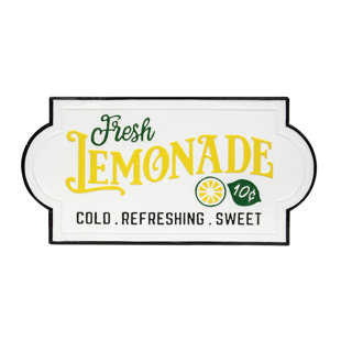 COL HOUSE DESIGNS Fresh Lemonade Enamel Sign