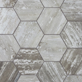 MEROLA TILE Suomi Hex 9" x 10" Porcelain Wood Look Wall & Floor Tile