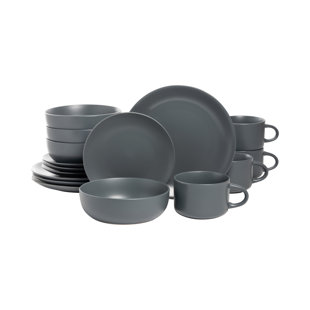TEN STRAWBERRY STREET Wazee Matte 16 Piece Dinnerware Set, Service for 4