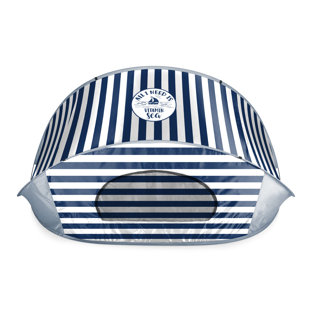 ONIVA™ All I Need Is Vitamin Sea - Manta Portable Beach Tent, (Navy Blue & White Stripes)