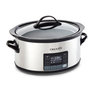 CROCK-POT Crockpot 6-Quart Slow Cooker With Mytime Technology, Programmable Slow Cooker, Stainless Steel