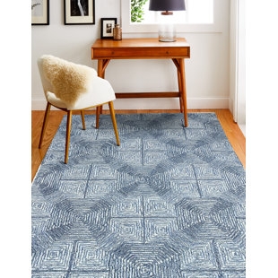DARYA HOME Angelique Collection Transitional Geometric Area Rug Azure