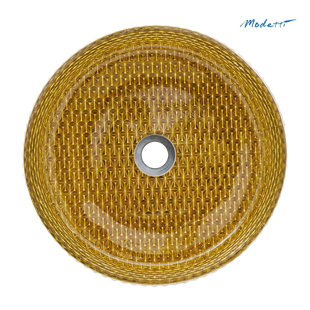 Modetti USA LLC 15.5'' Tempered Glass Circular Bathroom Sink