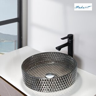 MODETTI USA LLC Handmade Circular Vessel Bathroom Sink