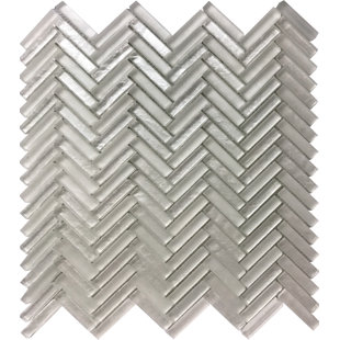 TILE CLUB HERRINGBONE WHITE GLASS TILE