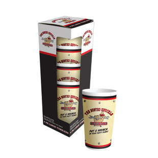 MotorHead Products Busted Knuckle Garage 4 - Piece 16oz. Drinking Glass (Set of 4)