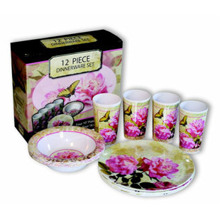 MotorHead Products Melamine Dinnerware Set - Service for 4