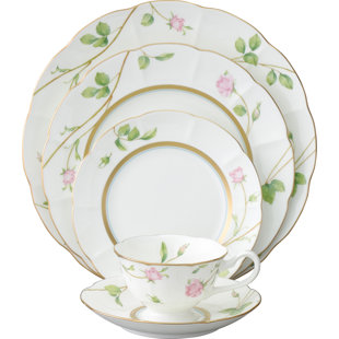 NARUMI Blooming Rosy Lane 5 Piece Place Setting, Service for 1