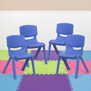 FLASH FURNITURE Goddard Plastic Stackable K-2 School Chair with Seat (Set of 4)