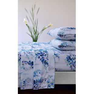 AZORES HOME Microfiber Floral Sheet Set
