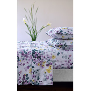 AZORES HOME Microfiber Floral Sheet Set