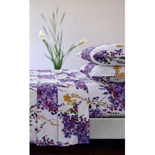 AZORES HOME Microfiber Floral Sheet Set
