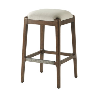 THEODORE ALEXANDER Tavel Upholstered Counter Stool with Solid Wood Frame