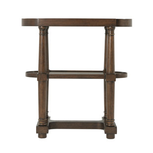 THEODORE ALEXANDER Tavel Conde Solid Wood Tray Top End Table with Storage