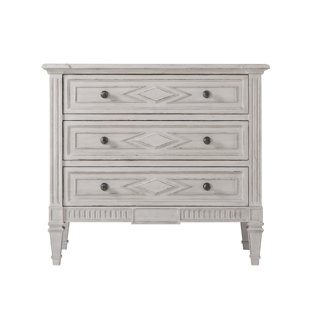 THEODORE ALEXANDER Tavel 3 - Drawer Nightstand Bachelor’s Chestin Brown/White
