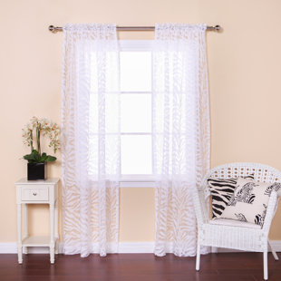 BEST HOME FASHION, INC. Polyester Sheer Curtain Pair (Set of 2)