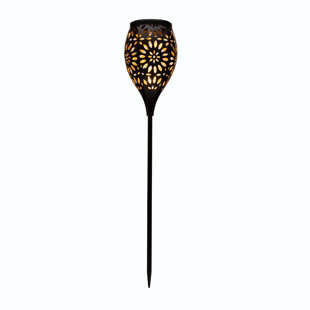 WORLD MENAGERIE Roane Black/Brown Low Voltage Solar Powered Integrated LED Metal Pathway lights