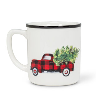 MDR TRADING INC. Buffalo Check Truck with Tree Coffee Mug (Set of 4)