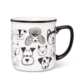 MDR TRADING INC. Simple Dog Faces Coffee Mug (Set of 4)