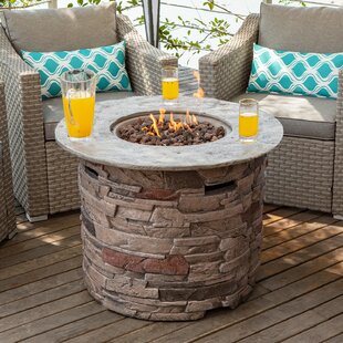 Loon Peak® Outdoor Concrete Propane Fire Pit Table