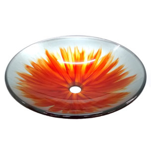 EDEN BATH Blossom Glass Circular Vessel Bathroom Sink