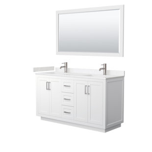 WYNDHAM COLLECTION Miranda 60" Double Bathroom Vanity Set with Mirror