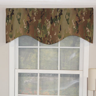 RLF HOME Cotton Scalloped 50.00'' W Window Valance in Ivory