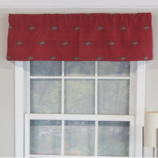 RLF HOME Cotton Tailored 50.00'' W Window Valance in Red