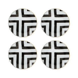 VISTA ALEGRE Sol Y Sombra Salad or Dessert Plate (Set of 4)