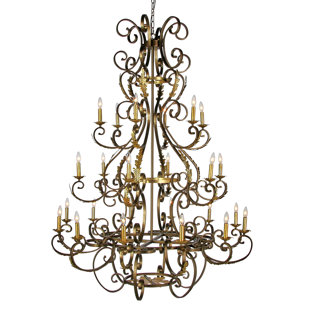 ELLAHOME French 24 - Light Tiered Chandelier
