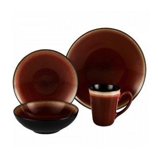 COLORUS CHINA Kabah 16 Piece Dinnerware Set, Service for 4