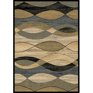 MAYBERRY RUG City Abstract Beige/Blue Area Rug