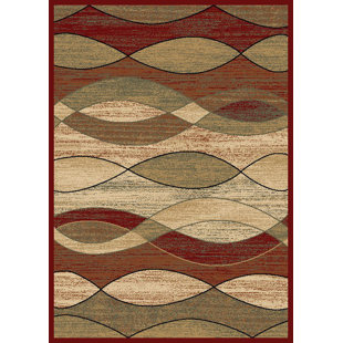 MAYBERRY RUG City Abstract Claret Area Rug