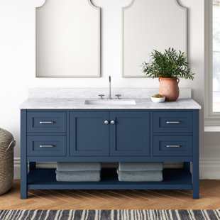 ALYA BATH Wilmington 60'' Free-standing Single Bathroom Vanity with Marble Vanity Top