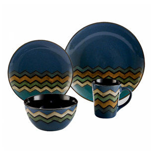 ColorUs China Thalia Porcelain China Dinnerware Set - Service for 4