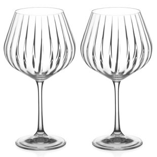 DIAMANTE Mirage 570ml Lead Free Crystal Gin Balloon Glass (Set of 2)