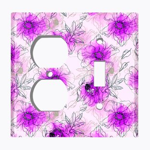 WORLDACC Flowers Patterned 2 - Gang Standard Combination Wall Plate