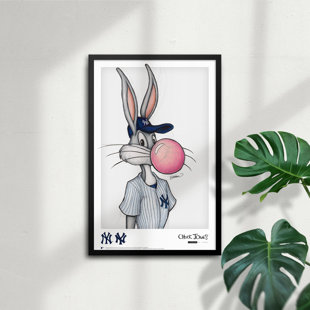 S. PRESTON ART + DESIGNS Bubblegum Bugs Bunny Colorado Rockies Art Poster By S. Preston