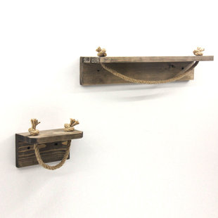 SPIRITHOME Handmade Solid Wood Wall Mounted 2 Piece Towel Rack Set