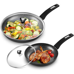 CS KOCHSYSTEME Aluminum Non-Stick 12'' Frying Pan with Lid