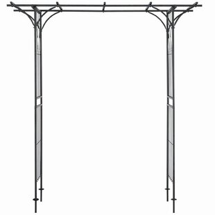 CLIHOME 81'' W x 61'' D Steel Arbor in Black