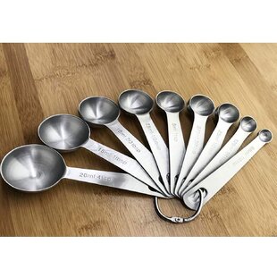 LOMANA 9-Pieces Stainless Steel Measuring Spoon Set