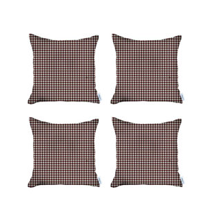 MIKE&CO. NEW YORK Boho-Chic Decorative Houndstooth Jacquard Pillow Covers (Set of 4)