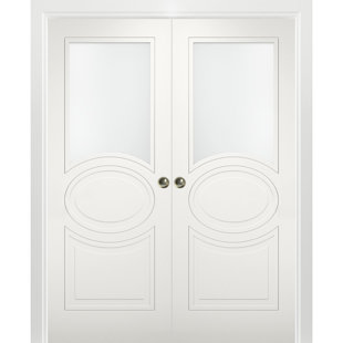 VDOMDOORS Mela Frosted Glass Sliding Closet White Doors