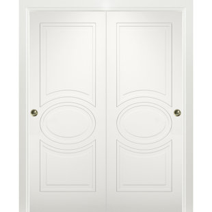 VDOMDOORS Mela Paneled Manufactured Wood Sliding Closet White Doors
