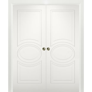 VDOMDOORS Mela Paneled Manufactured Wood Sliding Closet White Doors
