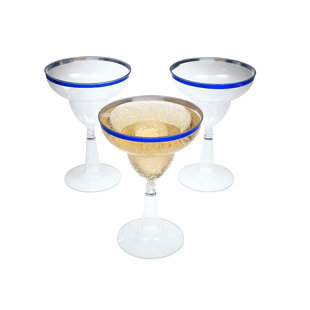 THE PARTY AISLE™ Billips Rimmed Plastic Disposable Margarita Cocktail Glass (Set of 12)